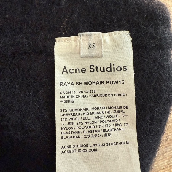 Black Acne Raya long open-front mohair cardigan - Picture 5 of 5